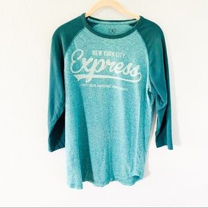 Green Express Baseball Tee Size XS